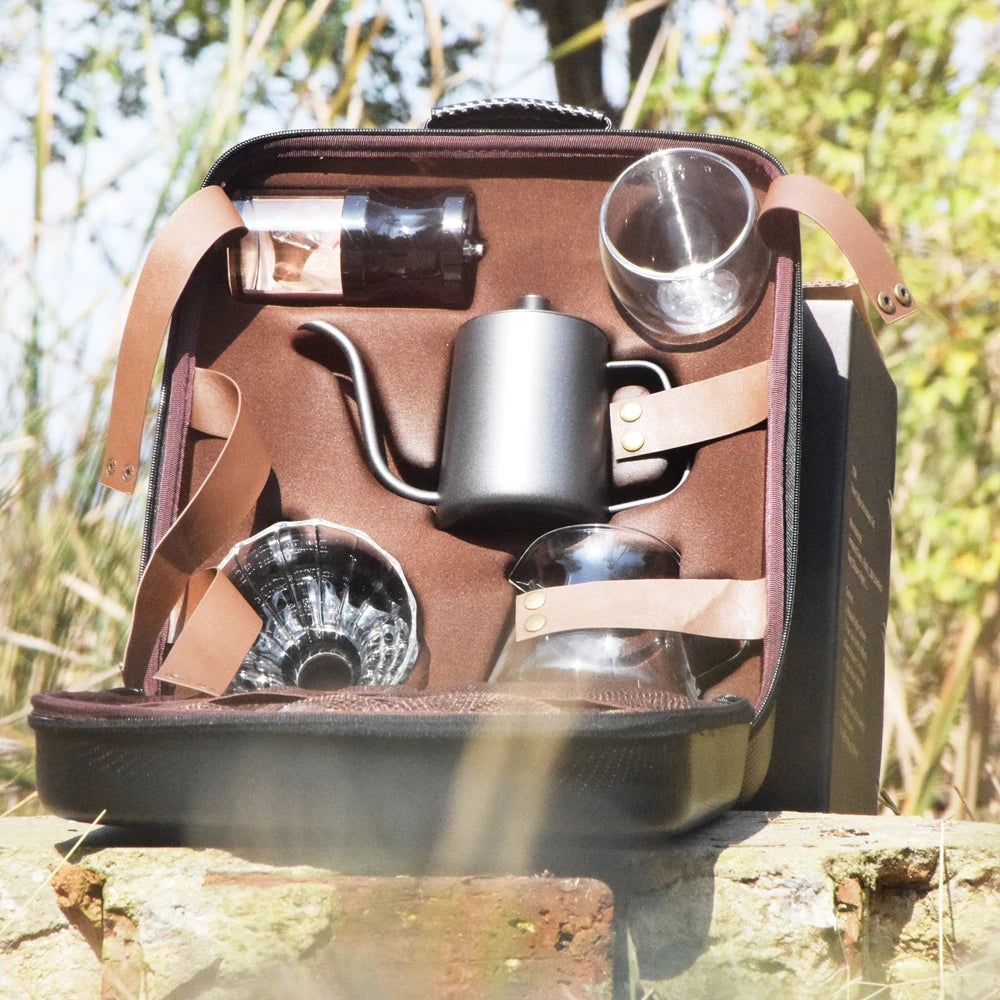 Luxury Coffee Gift Box Set Grinder Hand Pot Glass Drip Filter Household Coffee Coffee Christmas Gift Coffeeware