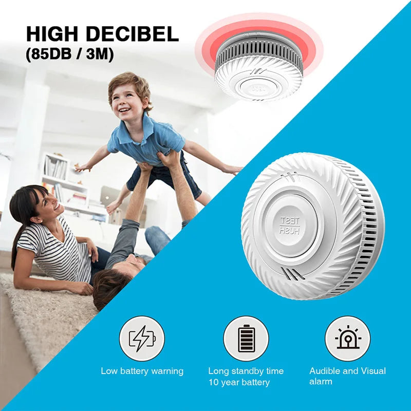 Built-in 10 Year Battery Smoke Detector WiFi Function Tuya Smart Home Parlor Child Room Kitchen Shop Fire Sound Alarm SensorSmoke DetectorsGoWisse.com
