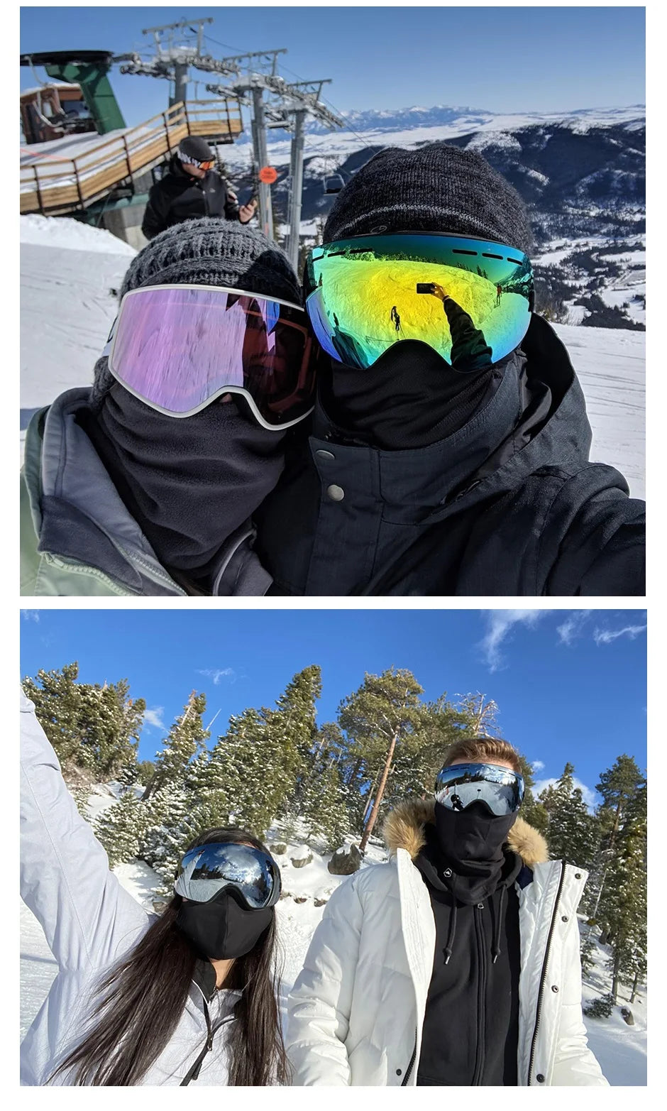 Snowboard Ski Goggles for Men Women UV400 Protection Anti-Fog Ski Glasses Ski Mask Big Face Snow Glasses Skiing Eyewear
