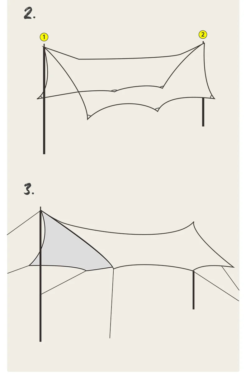 GIANXI Summer Ultralight Outing Camping Awning Gathering Picnic Rectangular Tent Portable Family Outdoor Beach Sunshade