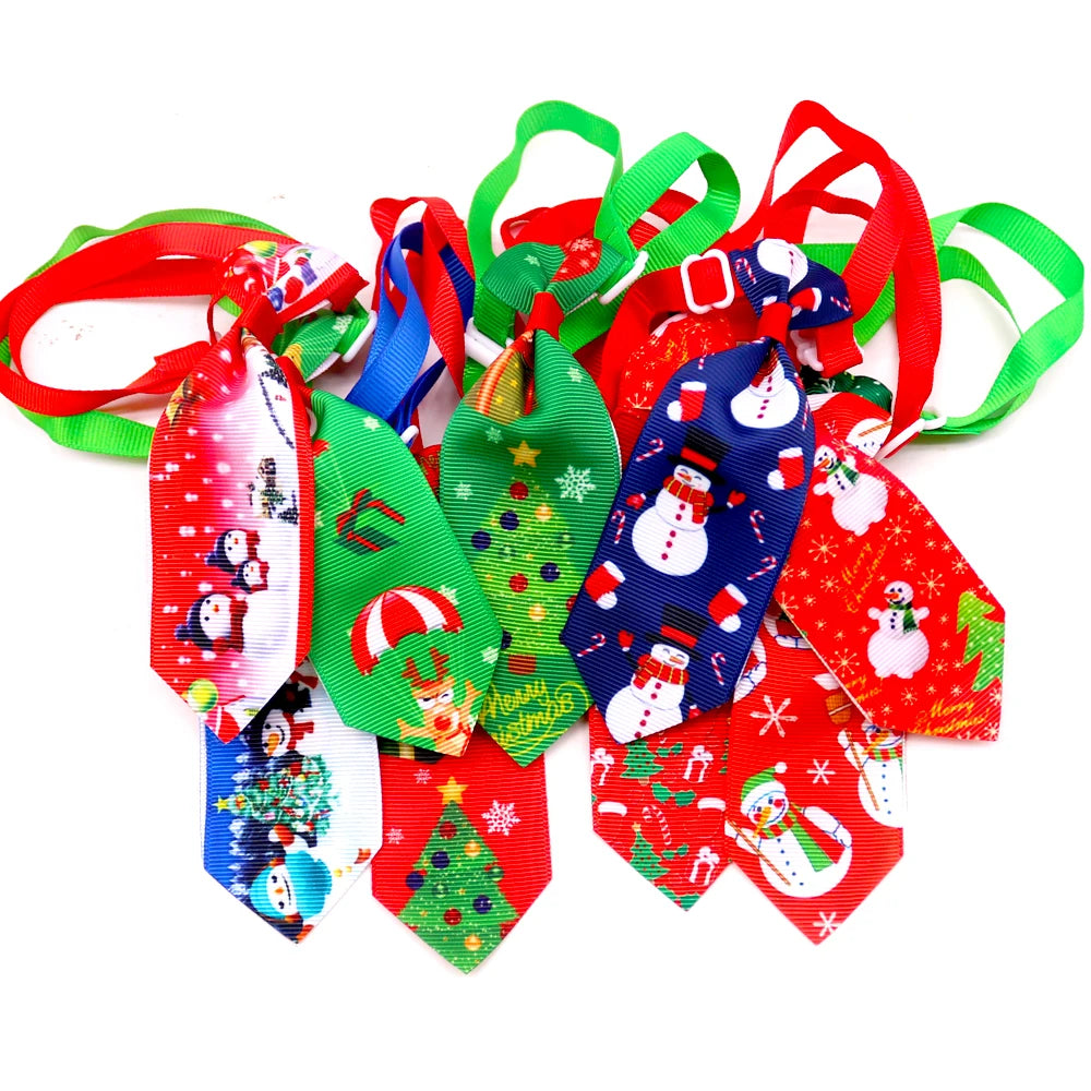 10pcs Dog Tie For Christmas For Dogs Pets  Bowties Neckties Christmas Dog Grooming Pet Accessories For Small Dogs