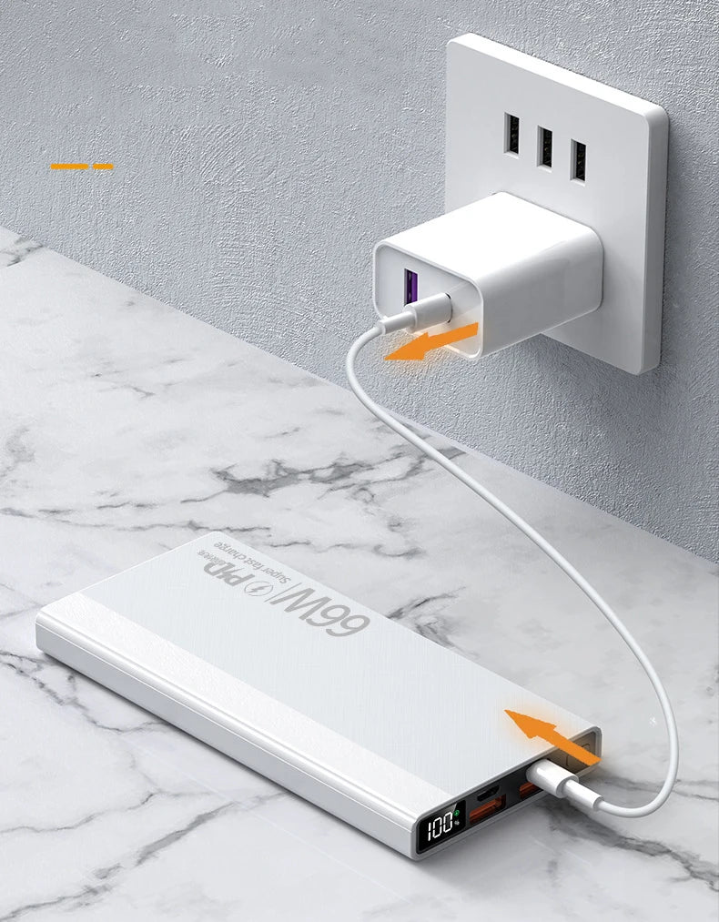 Power Bank 30000mAh 66W Fast Charging Powerbank Portable Charger External Battery Pack For iPhone 15 14 13 Huawei Xiaomi Samsung