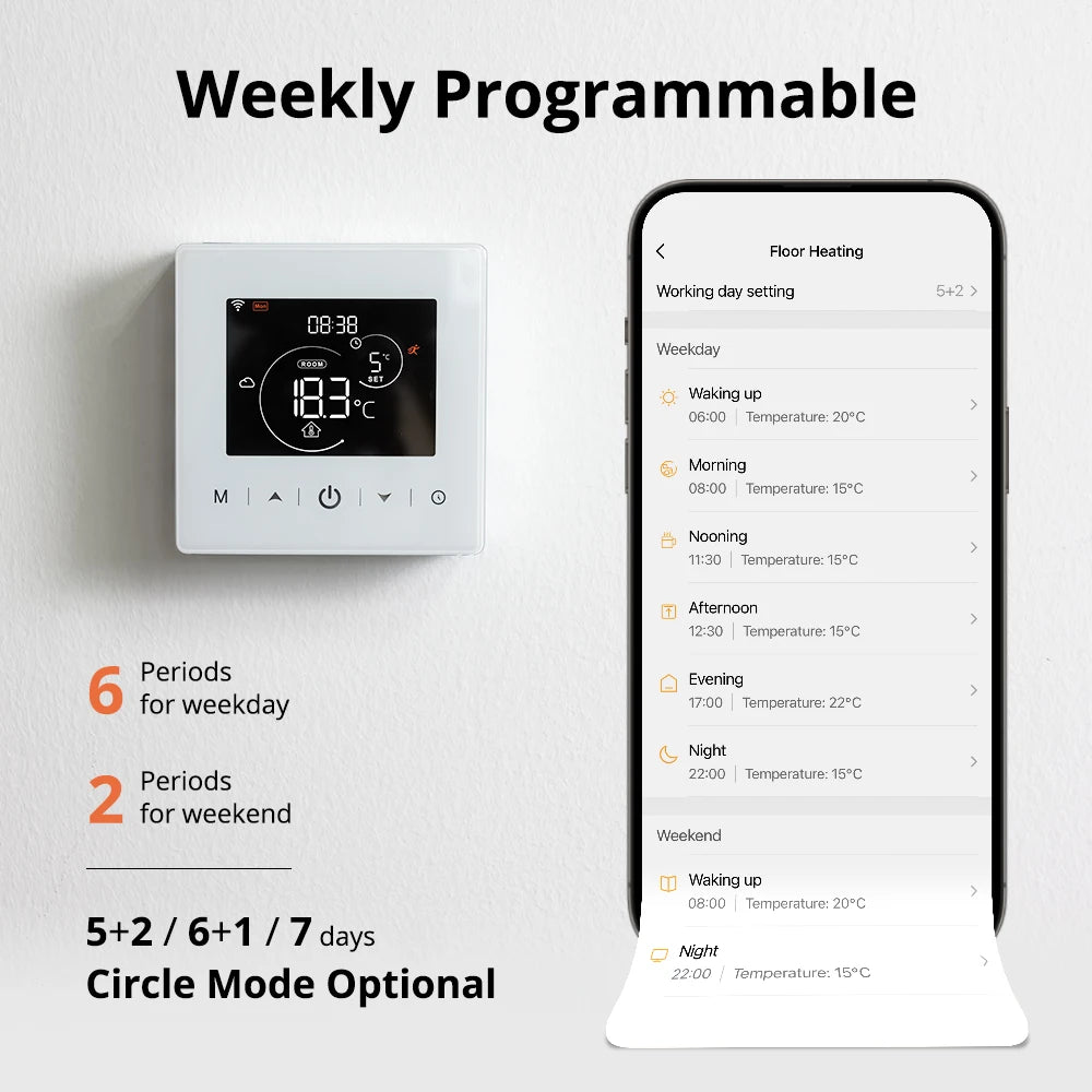 Beok Smart Home Tuya WIFI Thermostat Battery-powered Thermoregulator  for Gas Boiler Smart Life Work with Alexa Google Home