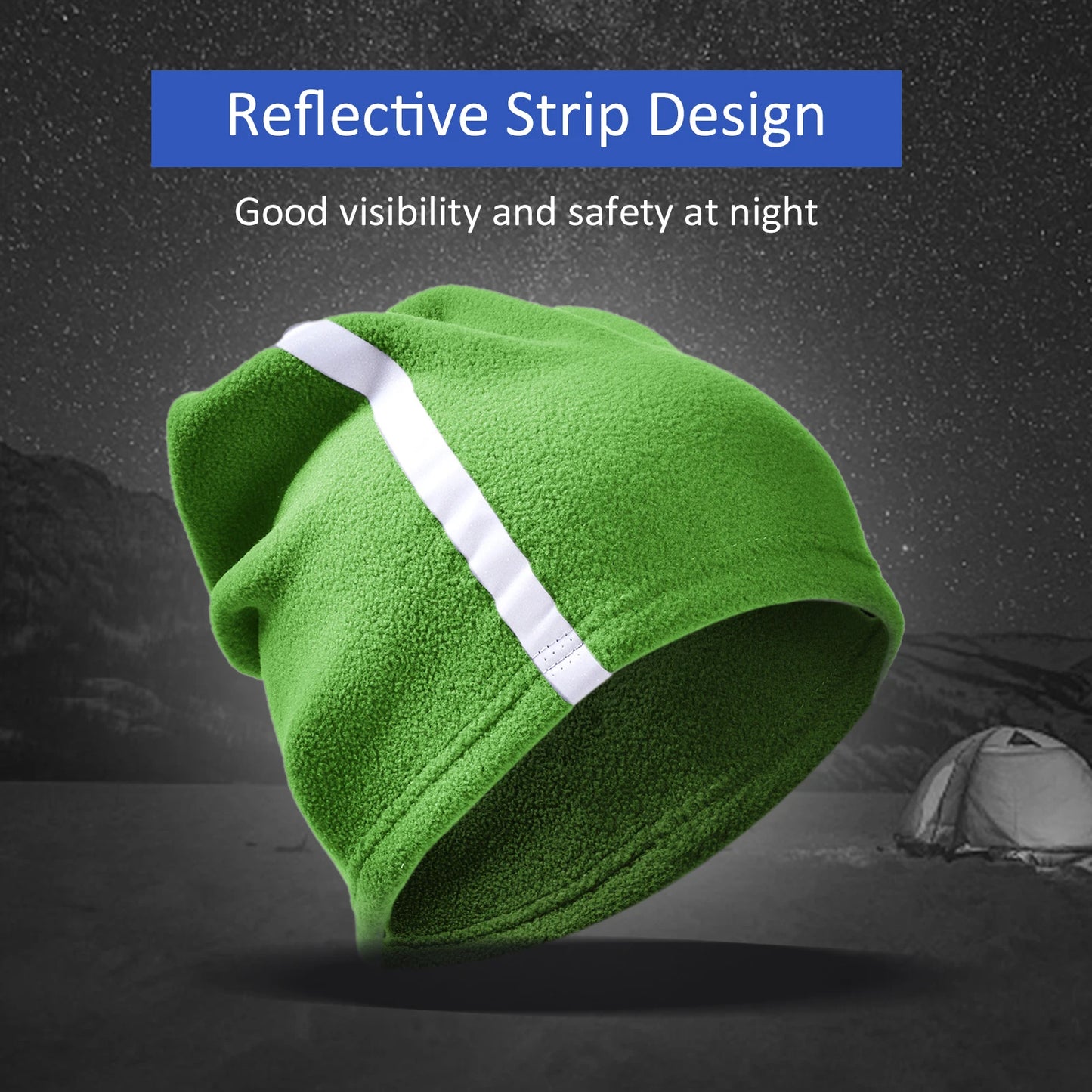 Winter Fleece Neck Warmer Reflective Neck Gaiter with Adjustable Drawstring Skiing Windproof Ski Neck Gaiter for Skiing Hiking