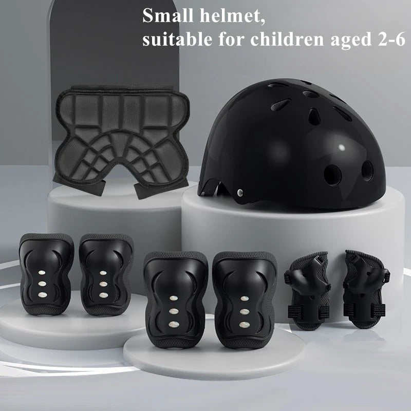 2-14 years Old Bike Helmet Set Skateboard Knee Pads Protective Gear Set Kids Wrist Guards Sport Cycling Roller Skating Scoote
