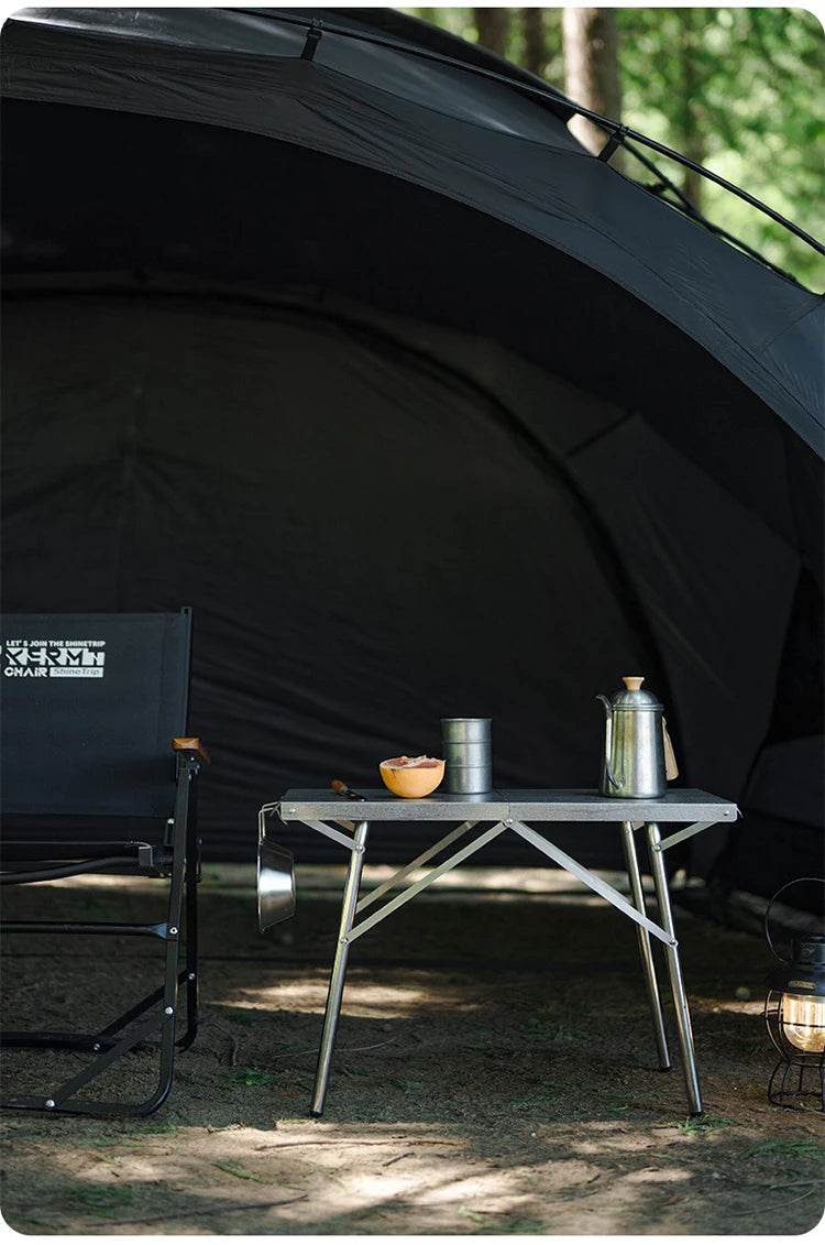 ShineTrip Camping Portable Stainless Steel Folding Table BBQ Heat Resistant Table Outdoor Honeycomb Tabletop Incinerator