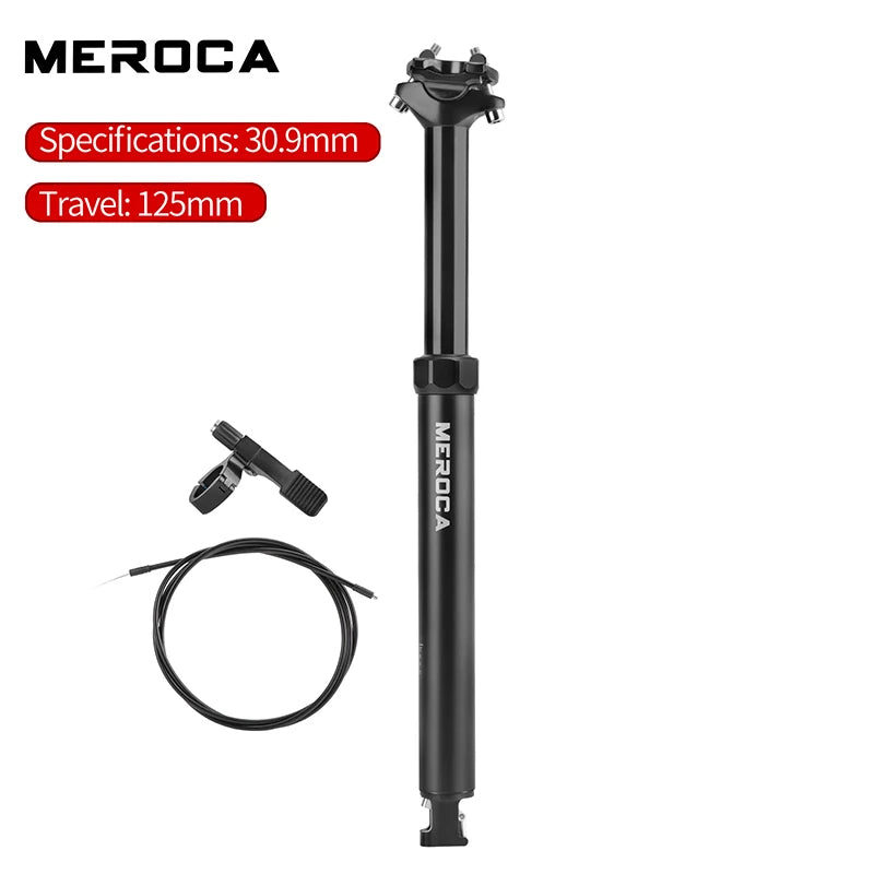 MEROCA Bike Dropper Seat Post 30.9/31.6x425mm Internal Routing Cable Remote Wire Control Lift Seat Tube Mtb Seatpost