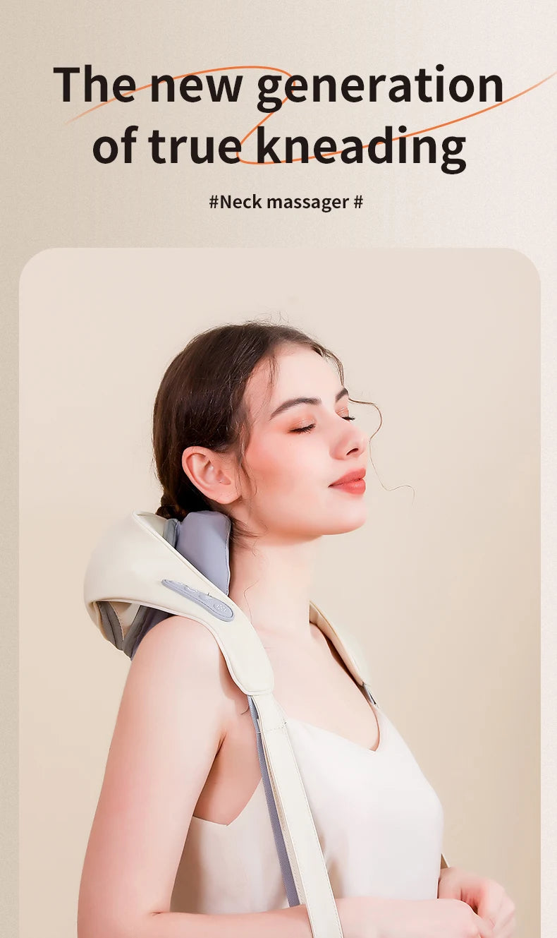 Wireless Electric Shoulder Massager Air Compress Kneading Multifunctional Neck Massager Shawl Massaging Muscle Relaxing