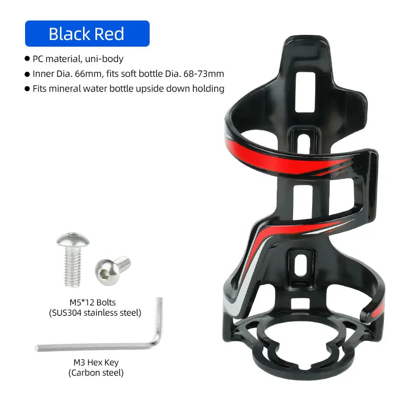 Deemount Bicycle Water Bottle Holder 65mm PC Mold-in Plastic Bottle Cage Carrier Rack Light Weight  Cycling Parts BKG-008