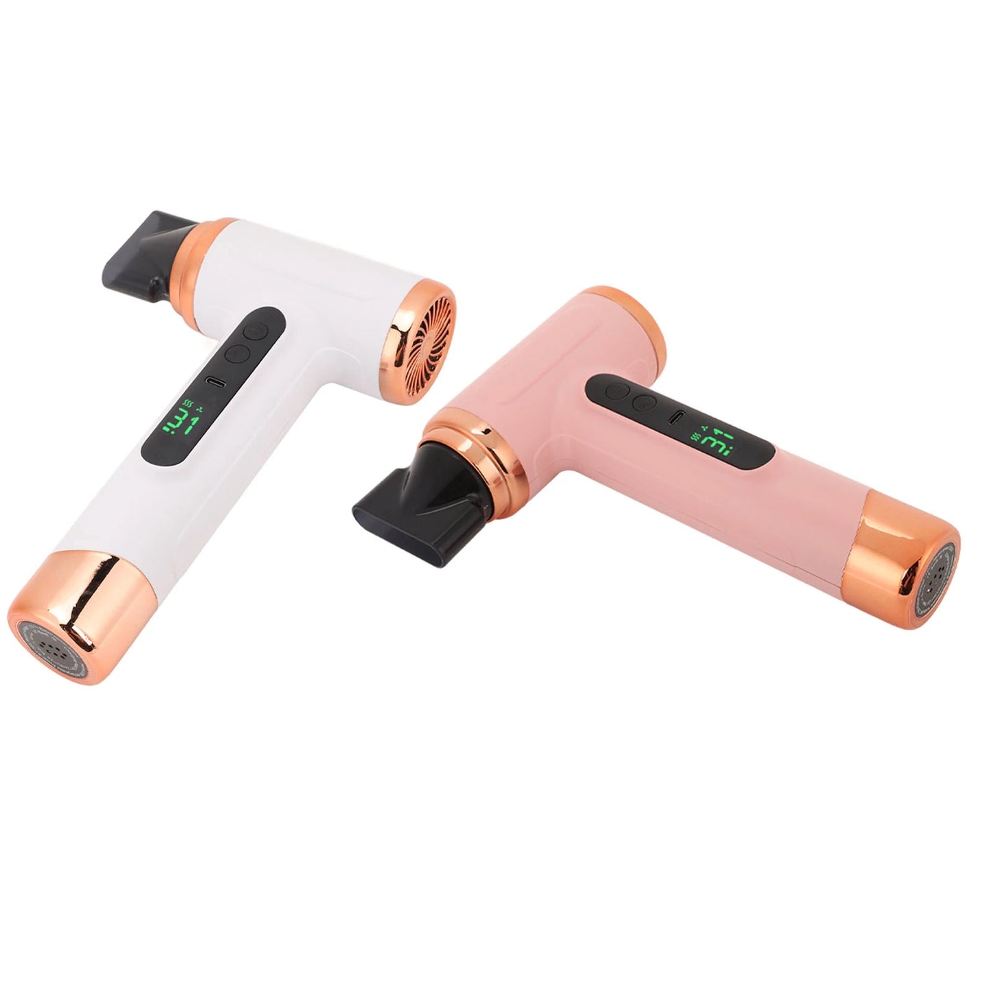 Hot and Cold Air Hair Dryer 15000mAh 200W Lightweight Multi Modes Portable Hair Dryer Ergonomic Grip with Nozzle for Travel