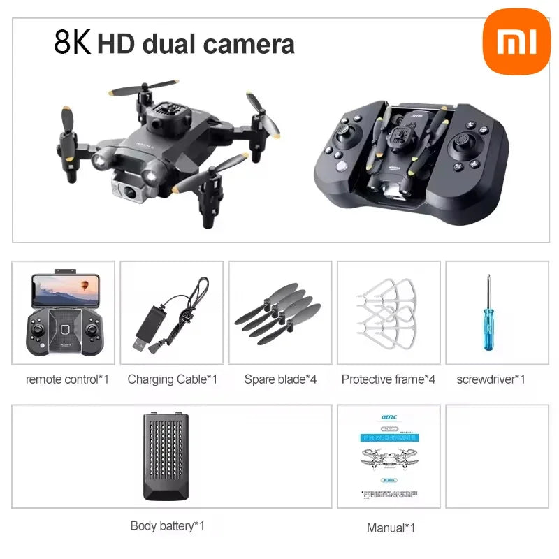 Xiaomi V2 New Mini Drone Professional HD Camera 5G Wifi FPV Air Pressure Altitude Hold Foldable Quadcopter RC Drone Toys UAV