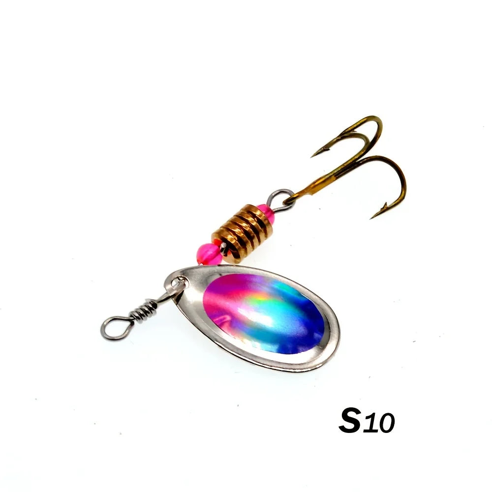 10pcs/set Waterdrop Metal Spoon Spinner Fishing Lure with Hook Artificial Bait Kit for Freshwater and Saltwater