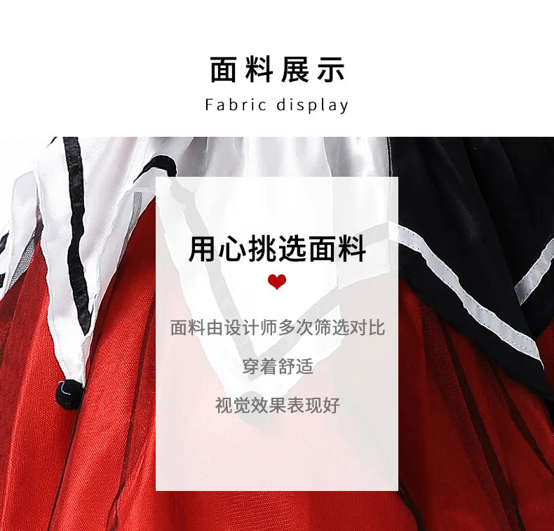 Naughty Girls Clown Costume Kids Circus Scary Tutu Dress Halloween Cosplay Costumes Carnival Party Jester Dress Up Full Set