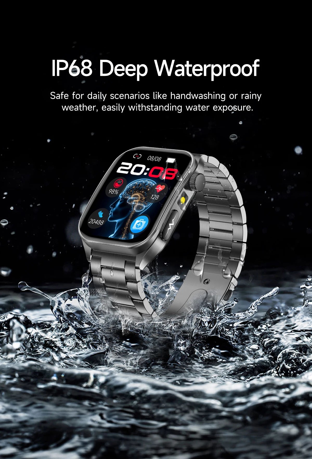 2025 New Mcro Phsical Examination 650nm Laser Therapy ECG Urci Acid Blood Fat Smart Watch Men Blood Pressure Heart Rate Bracelet