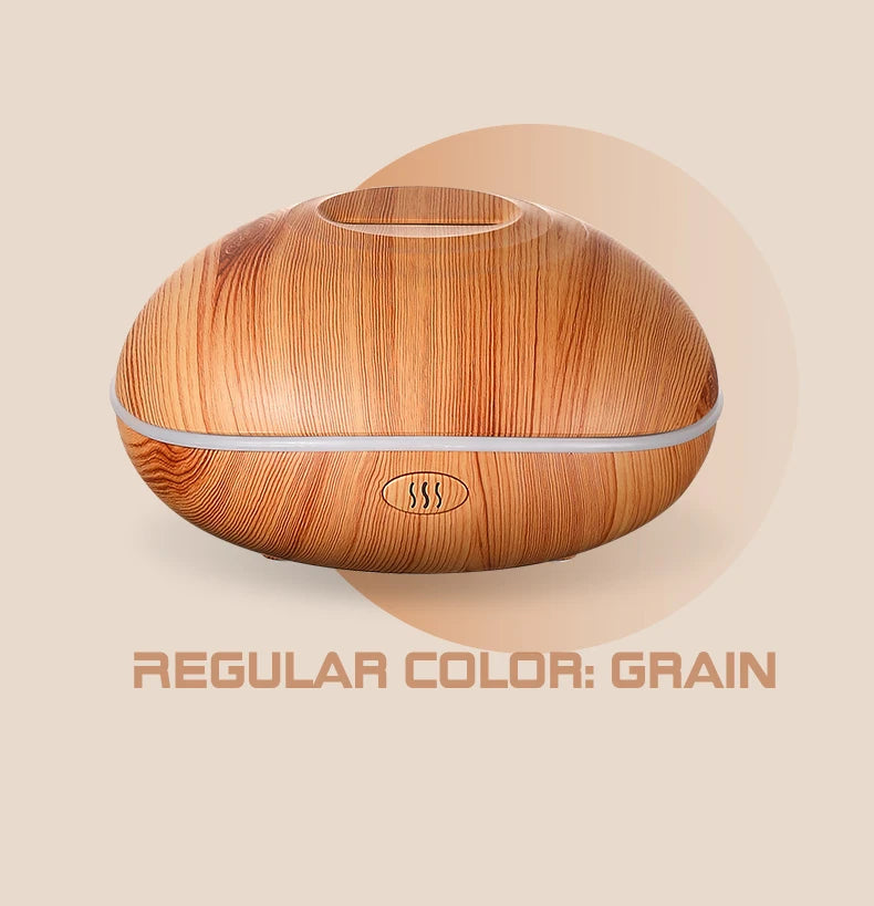 Air Humidifier Aromatherapy Essential Oil Diffuser Wood Grain 200ml Ultrasonic Remote Control 7 Color Lights For Home Bedroom