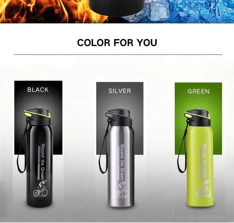 500ml Vacuum Stainless Steel Bicycle Water Bottle Thermal Insulation Cold Cup Cycling Accessories Bike Kettle for Hot Cold Drink