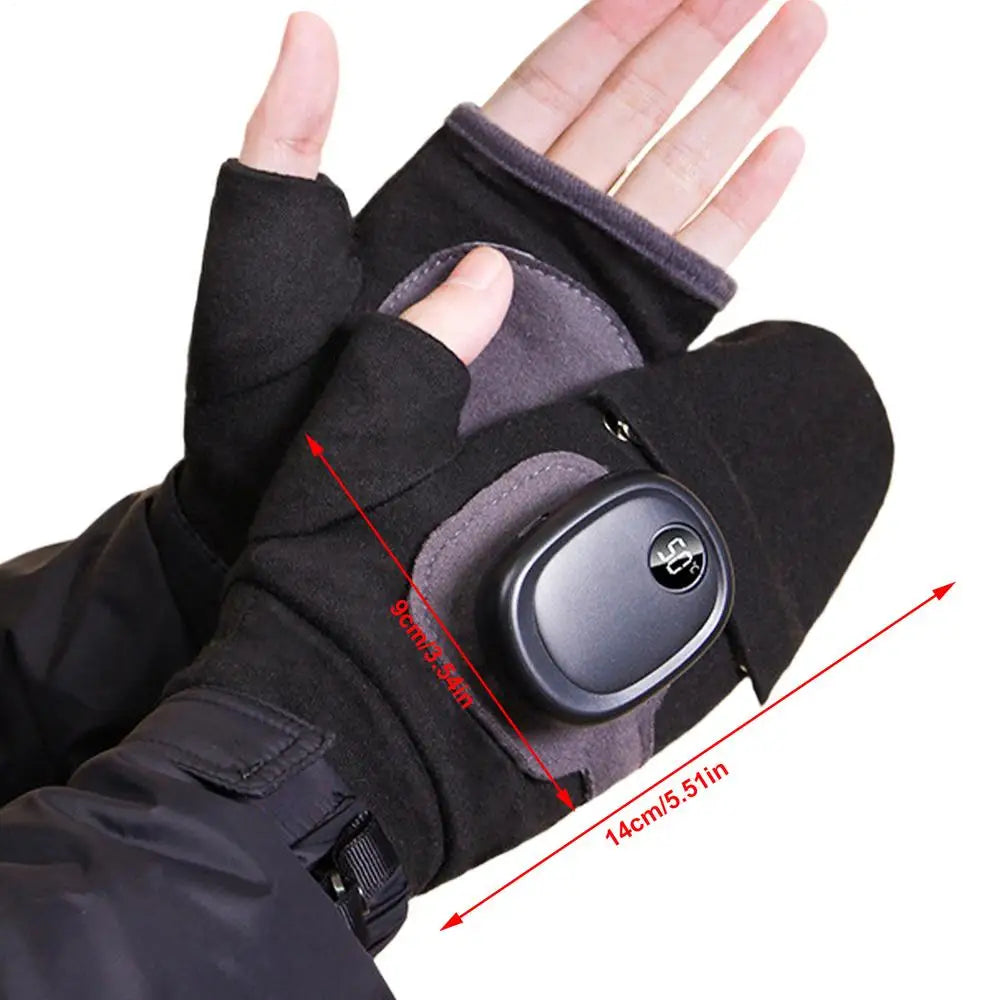 Heated Gloves For Men Men Women USB Fingerless Winter Heated Gloves USB Hand Warmer Gloves For Typing Cycling Skiing With 3