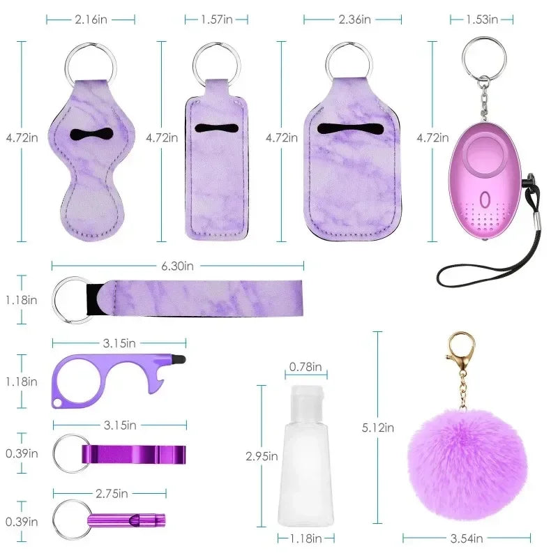 Self Defense Keychain for Women - Personal Safety Alarm with LED Light & Emergency Whistle | Protective Security Accessories