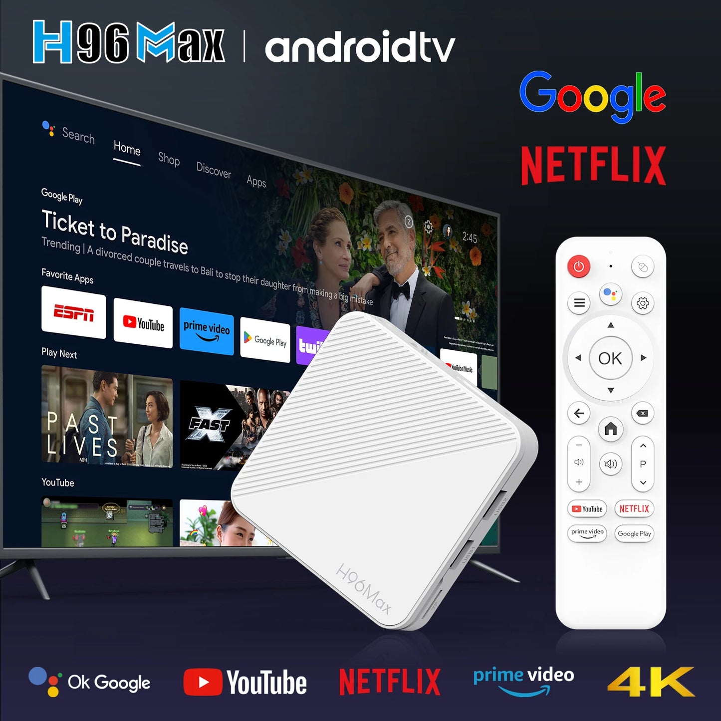 Newest H96 MAX H313 Smart TV Box Android 14 2GB 8GB 16GB Wifi6 BT 4K HD Google Voice Media Player AV1 Set Top BoxStreaming & Home Media PlayersGoWisse.com