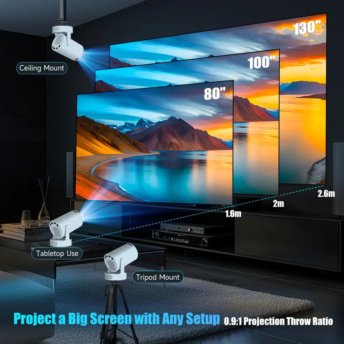 Magcubic HY300 Pro + Projector 4K 720P With 5W Speaker Android 11 8000 Lumens WiFi 6 BT5.4 Outdoor Video Home Theater ProjectorGoWisse.com
