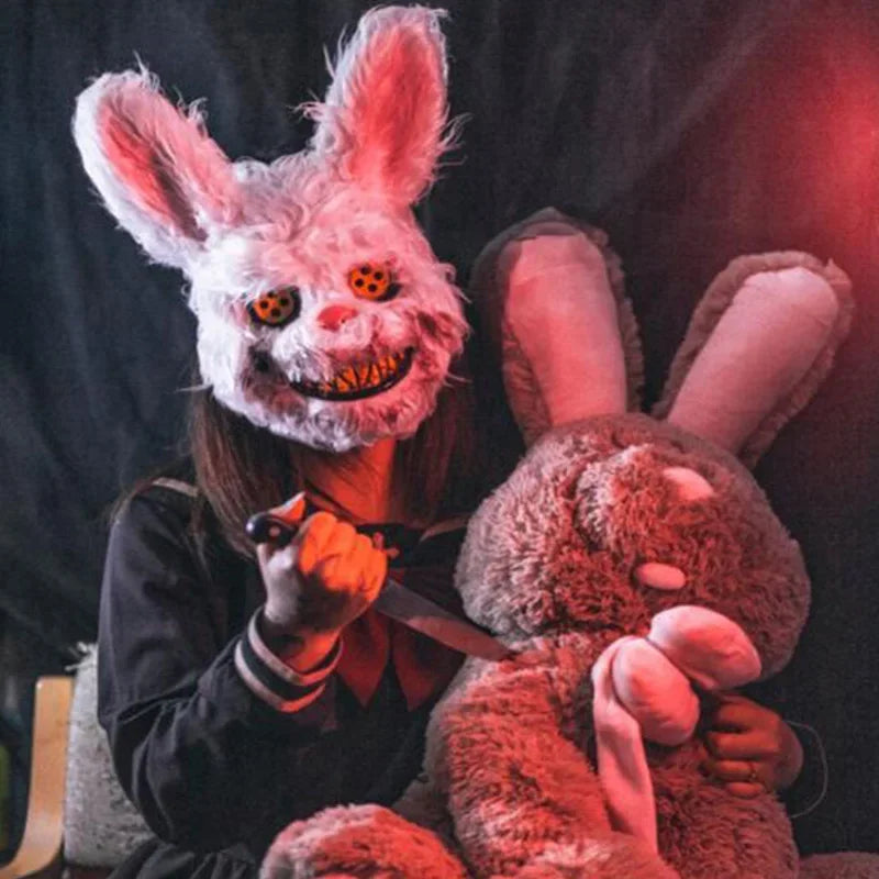Cartoon Bear Rabbit Halloween Cosplay Face Mask Fancy Party Stage Make-up Scary Head Cover Carnival Costume Prop Masquerade Mask
