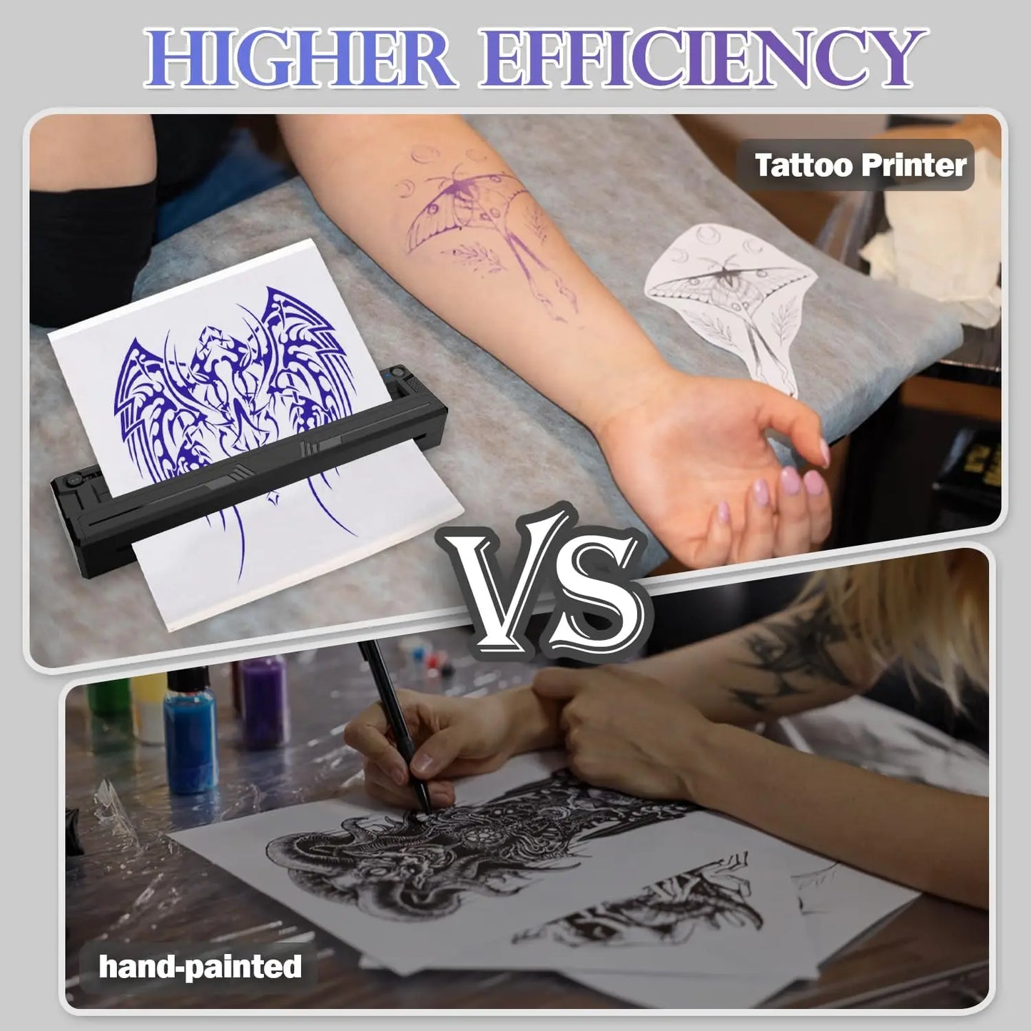 Portable Bluetooth Thermal Tattoo Printer Inkless M8 Beginners&Pros Wireless Tattoo Stencil Printer Suitable for Phone/Tablet/PC