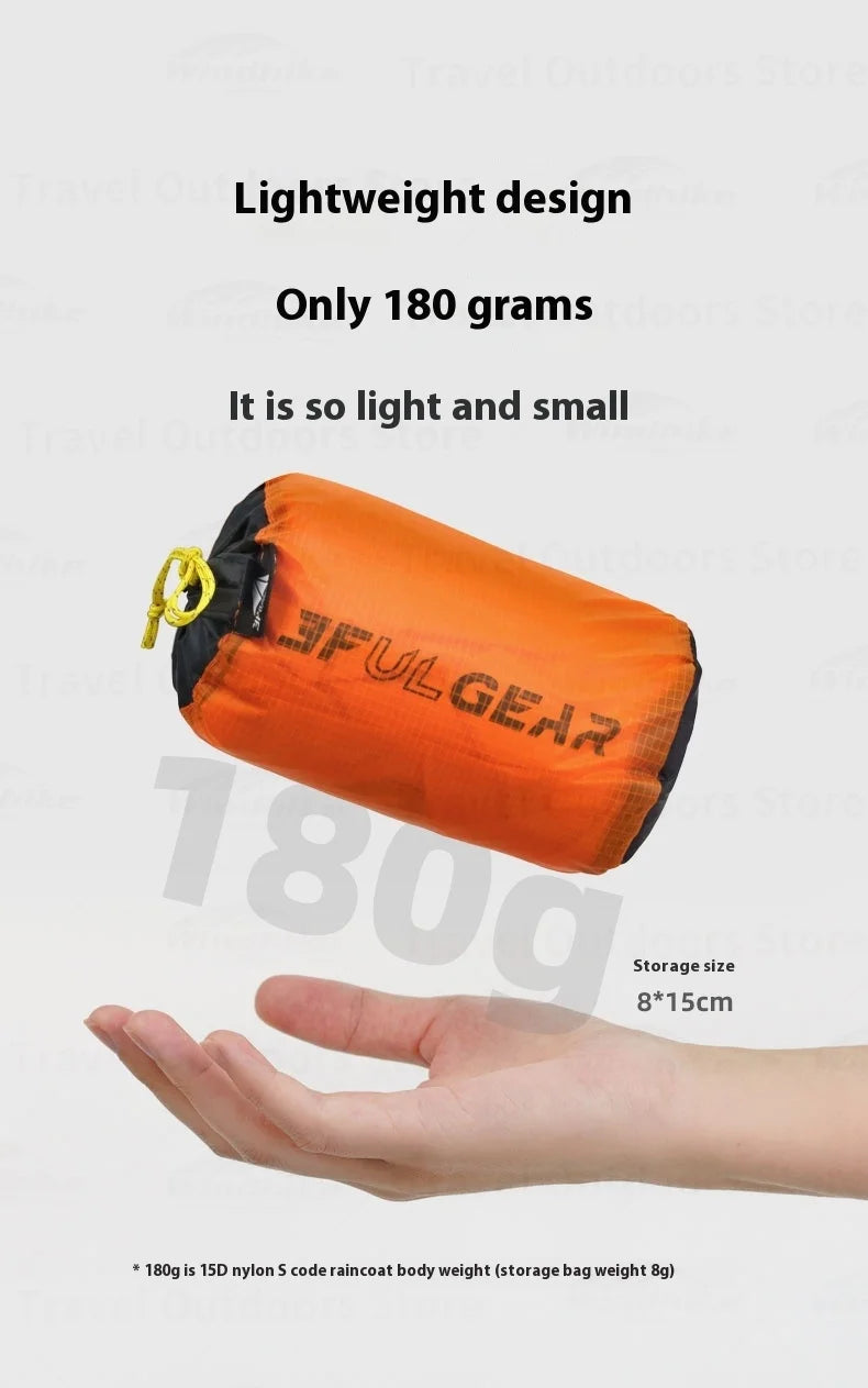 3F UL GEAR Sleeve Raincoat Lightweight Windproof and Waterproof PU5000mm 3D Silicon Coating Fabric About 180g Nylon Polyester