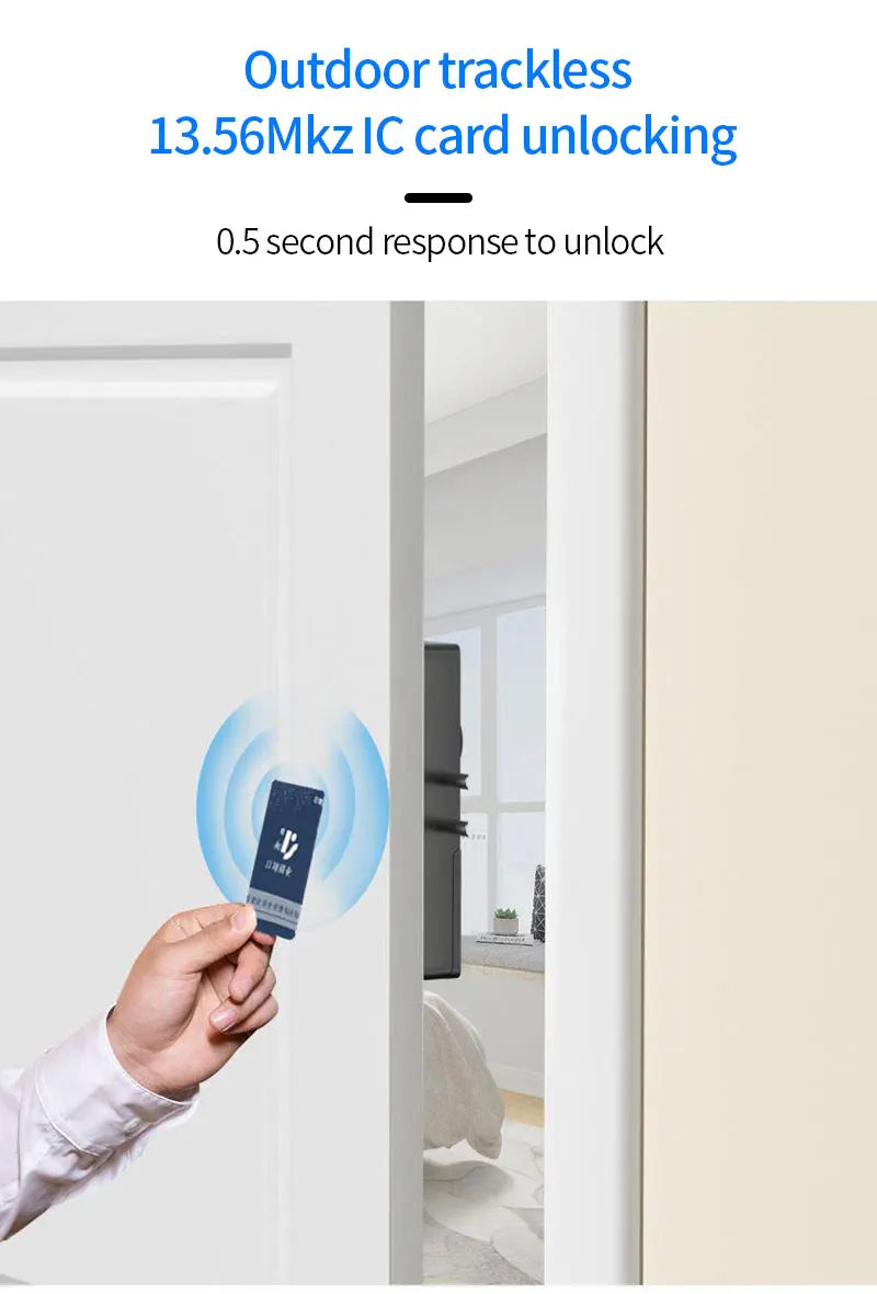 No Drilling Smart Tuya App Bluetooth Indoor Invisible Lock for Wooden Door Electronic 13.56 IC Card Lock Support Gateway to Wifi