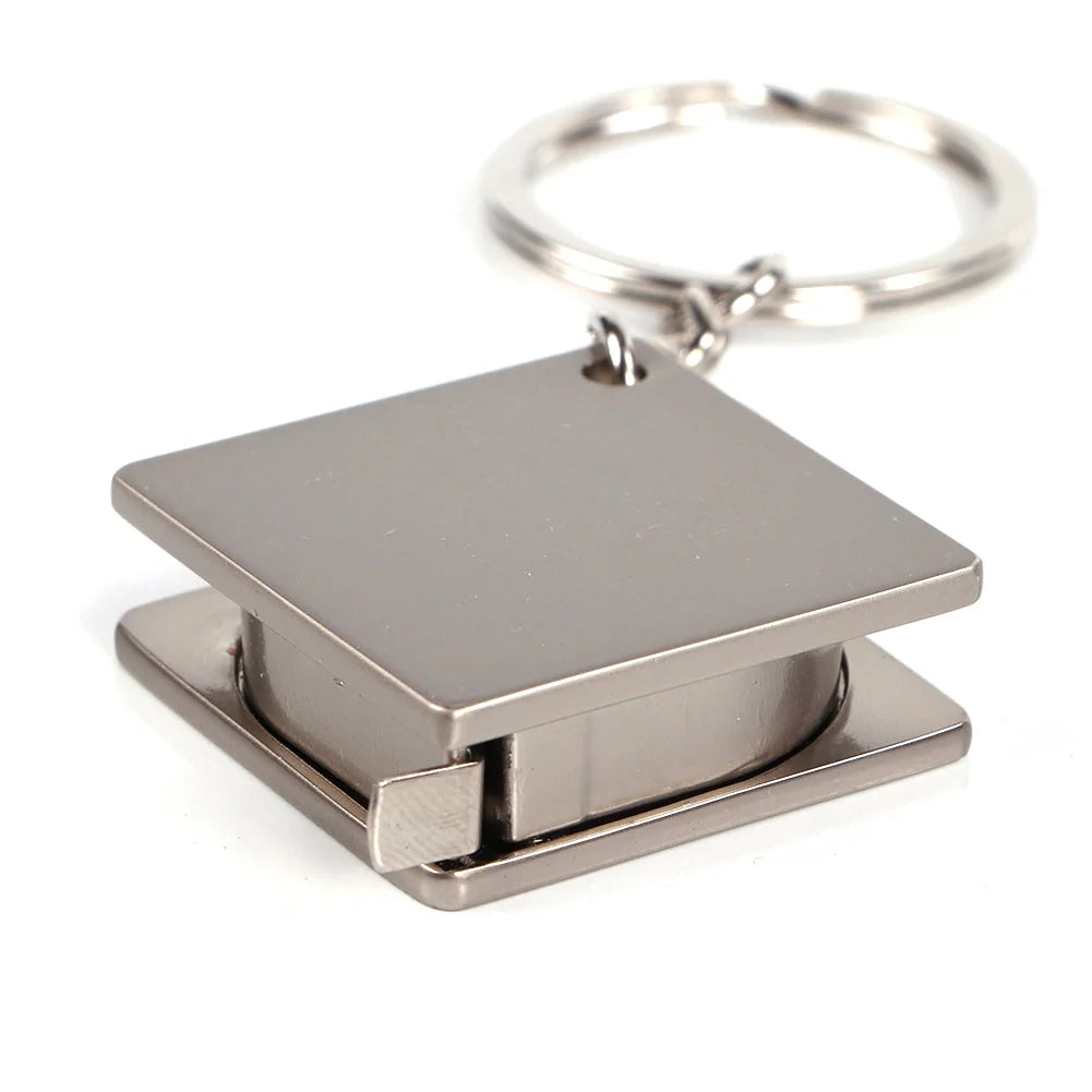 Metal tape measure keychain Stainless steel retractable ruler Key ring Practical small tools Measuring tools tape measure