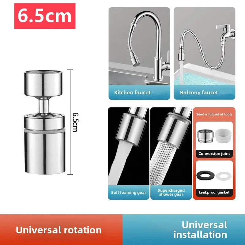 Stainless Steel Universal 1080° Rotation Faucet Sprayer Head For Kitchen Washbasin Extension Faucet Bubbler Tap Splash Nozzle
