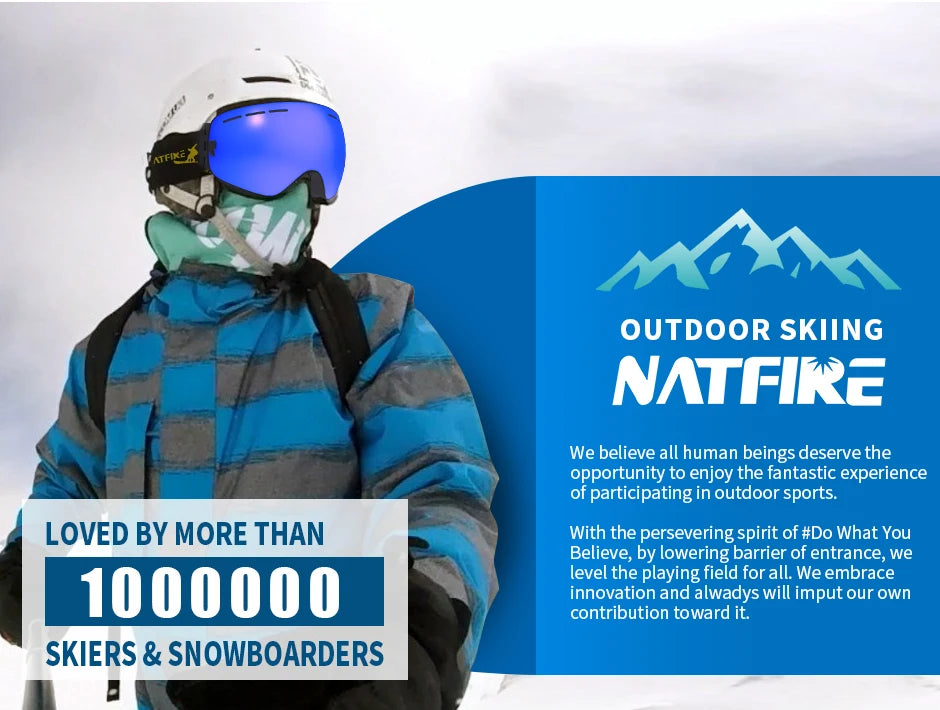 Snowboard Ski Goggles for Men Women UV400 Protection Anti-Fog Ski Glasses Ski Mask Big Face Snow Glasses Skiing Eyewear