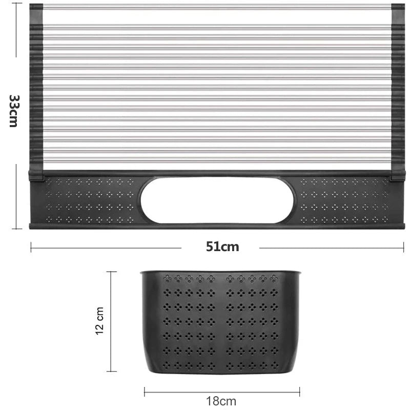 Kitchen Rolling Dish Drainer Roll Up Dish Drying Rack Over The Sink kitchen accessories,storage organization Foldable bowl shelf