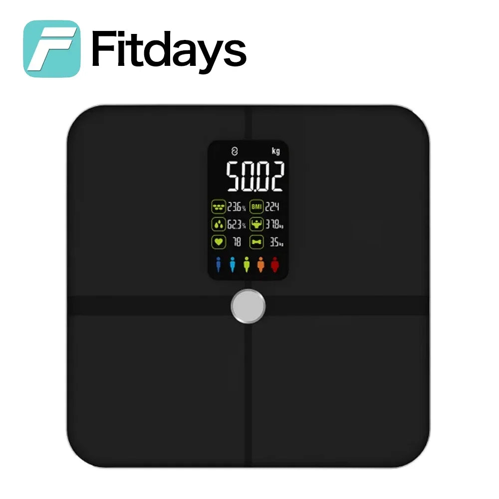Fitdays Home Smart Bioimpedance Scale 8 Electrode Body Fat Scale Weight Balance Scale Smart Body Composition Scale