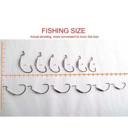 NGB 5PCS High Carbon Steel Offset Fishing Hook Lure 1/0# 2/0# 3/0# 4/0# 1# 2# Texas Jig Head Crank Hook Worm Soft Bait Hooks