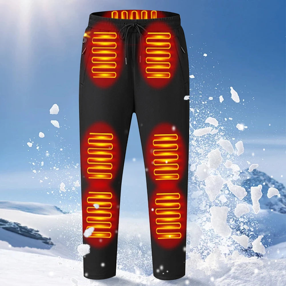 Thermal Pants Hoodie for Elastic Waist USB 5V Heating Pants 12 Heating Zone 3 Temperature Mode for Skiing Fishing Motorcycle