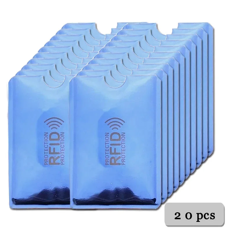 5/10/20pcs Portable Anti Rfid Wallet Blocking Reader Lock Bank Card Holder Id Bank Card Case Protection Metal Credit Card Holder