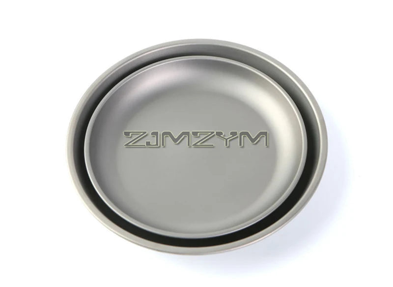 Ultralight Titanium Bowl Pan Plate Dish 22cm 18.5cm Round Plate Outdoor Camping Portable Tableware for Backpacking & Camping