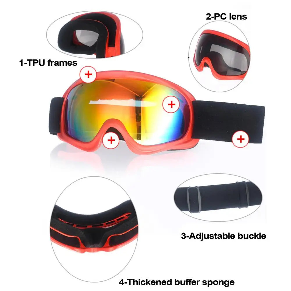 Snowboard Goggles For Youth Anti-Fog Ski Goggles Snowboard Goggles Soft Snow Goggles Skiing Goggles For Children Boys Girls