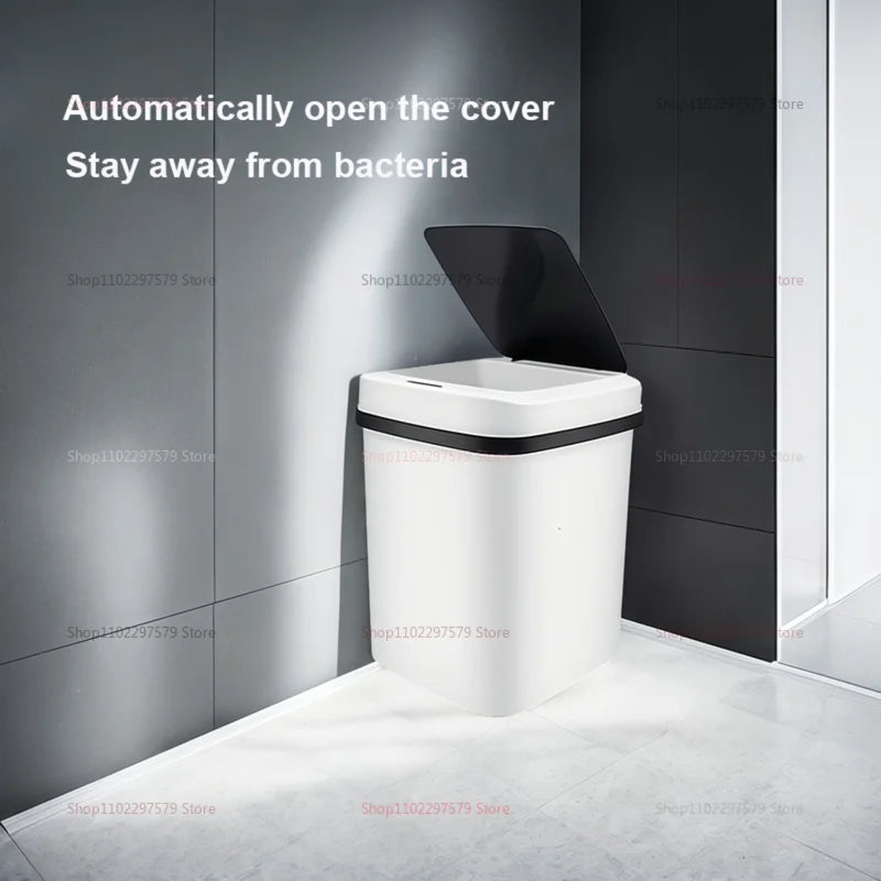 Smart Touchless Trash Can 13L Automatic Sensor Garbage Bin Waterproof Kitchen Bathroom Toilet Waste Bin for Living Room Bedroom