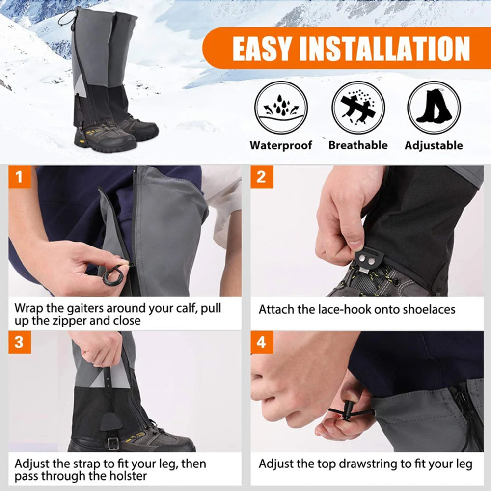 Legging Gaiter Travel Outdoor Leg Warmers Hiking Skiing Waterproof Winter Shoe Cover Boot Tourist Foot Protection Guard