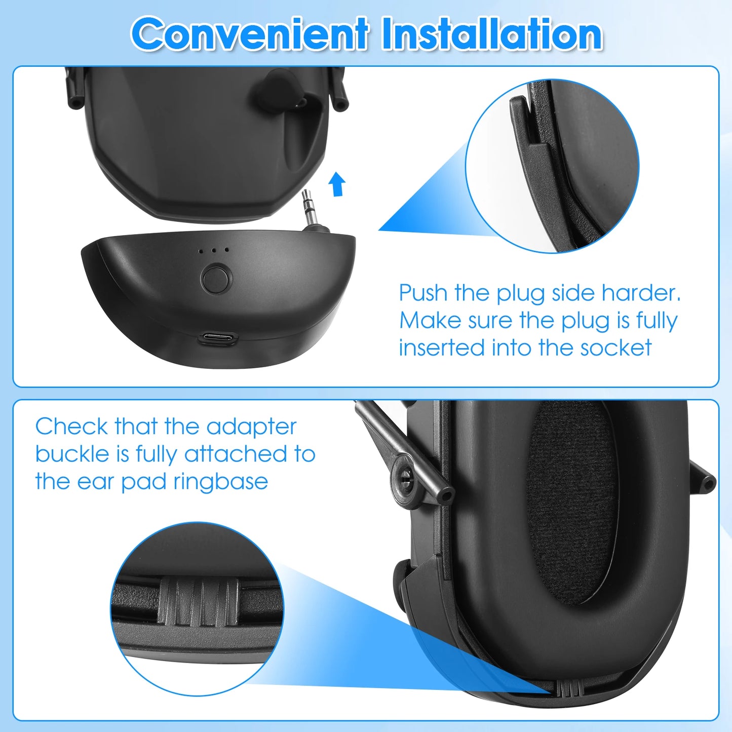 Bluetooth Tactical Electronic Shooting Earmuff Anti-noise Headphone Sound Amplification Wireless Hearing Protection Headset