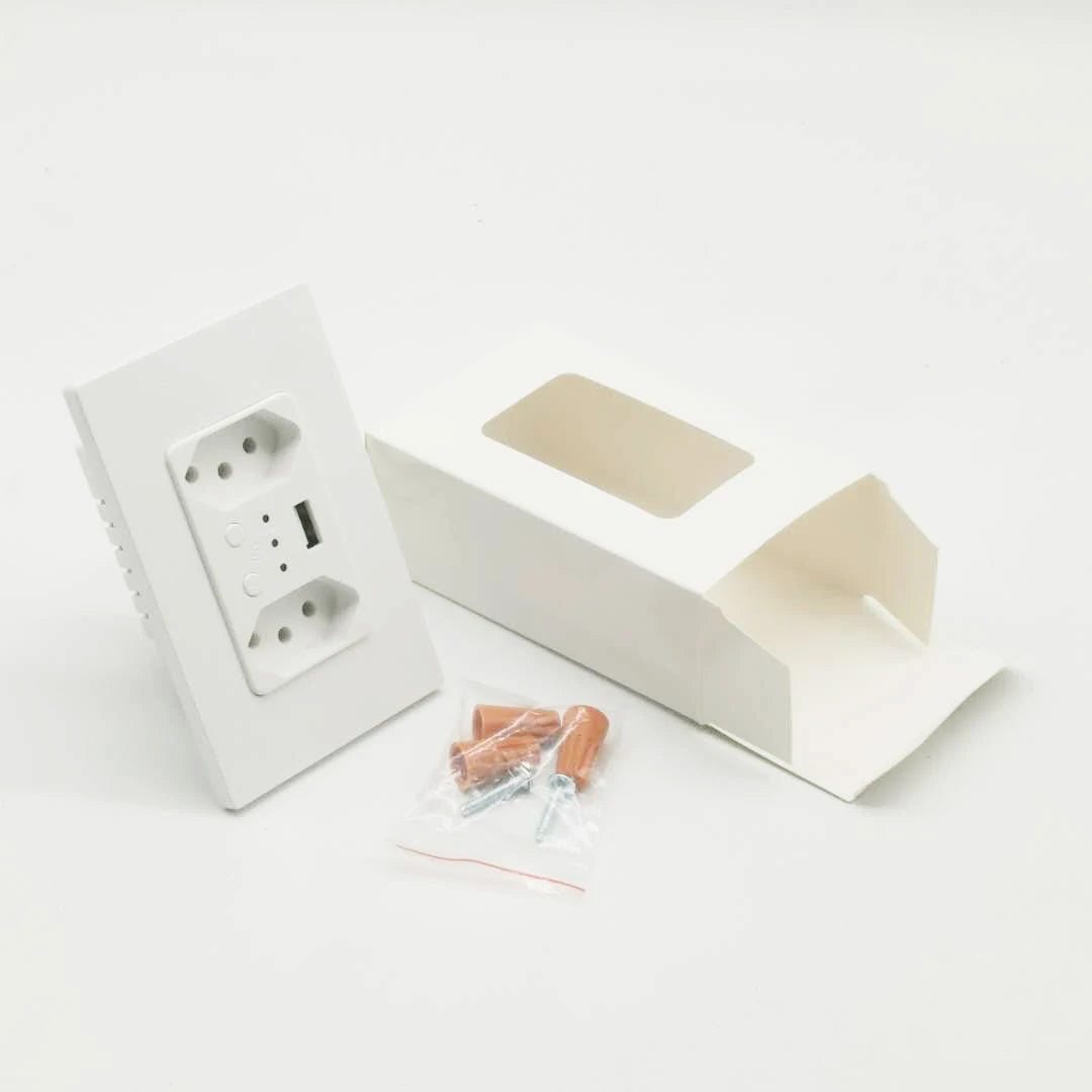 Melery Brazil WiFi Smart Wall Socket USB Tuya Electrical Plug Outlet PC/Glass Panel Alexa Google Home,Whole House Intelligence