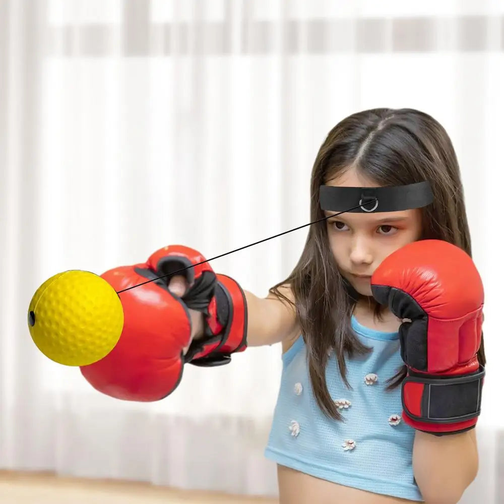 Boxing Reflex Ball Headband Set Child Boxing Training Headband React Ball Workout Equipment Beginners Fitness Reflex Ball For