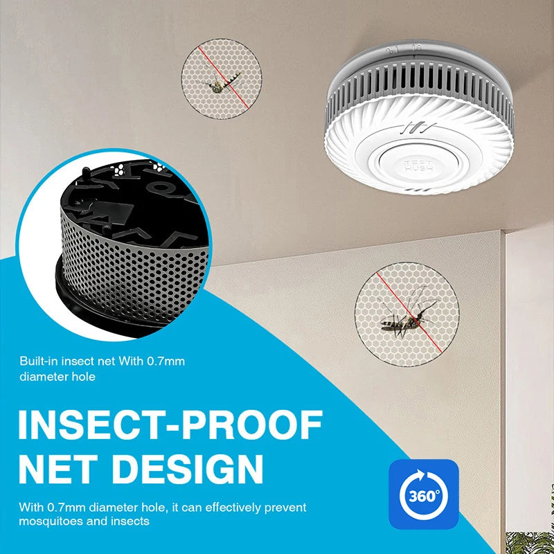 Built-in 10 Year Battery Smoke Detector WiFi Function Tuya Smart Home Parlor Child Room Kitchen Shop Fire Sound Alarm SensorSmoke DetectorsGoWisse.com