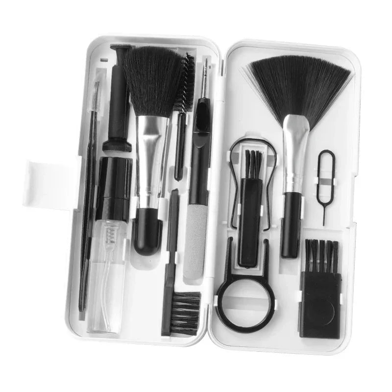11-in-1 Computer Cleaning Kit Bluetooth Earphone Cleaner Pen Keyborad Camera Brush Sim Card Ejector Keycap Puller Phone Holder