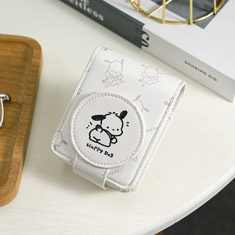 Hello Kitty Fashion Portable Makeup Mirror with Cosmetic Bag Lightweight Travel Touch-up Kit Protective Case Storage Best Gift