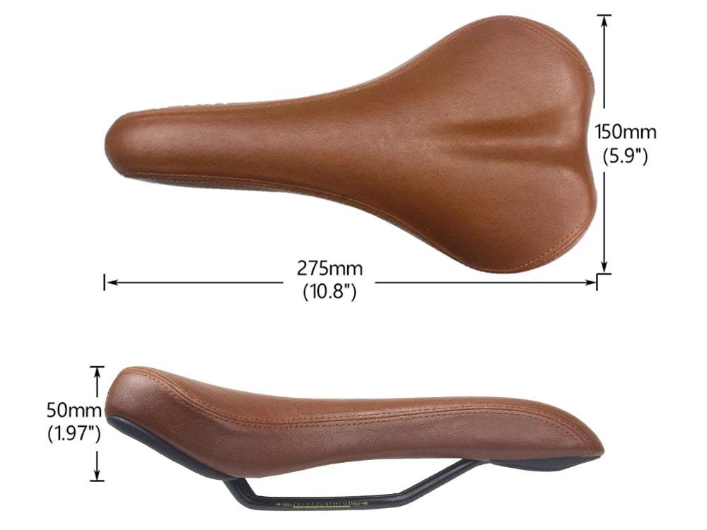 HEPPE MTB Road Bike Saddle Vintage Bike Seat Classical Cycling Saddle Retro Cushion Brown PU Leather Bike Saddle Bike Parts