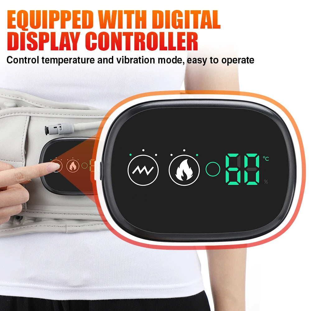 Lumbar Traction Device Heating Airbag Inflatable Decompression Back Belt Hot Compress Massage Men Women Waist Support Belt