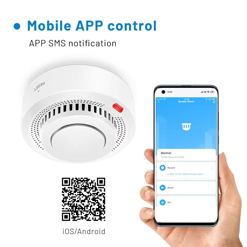 Tuya Smart WiFi Smoke Sensor Fire Protection Smoke Detector 85dB Sound Security System Firefighters Smartlife APP ControlSmoke DetectorsGoWisse.com