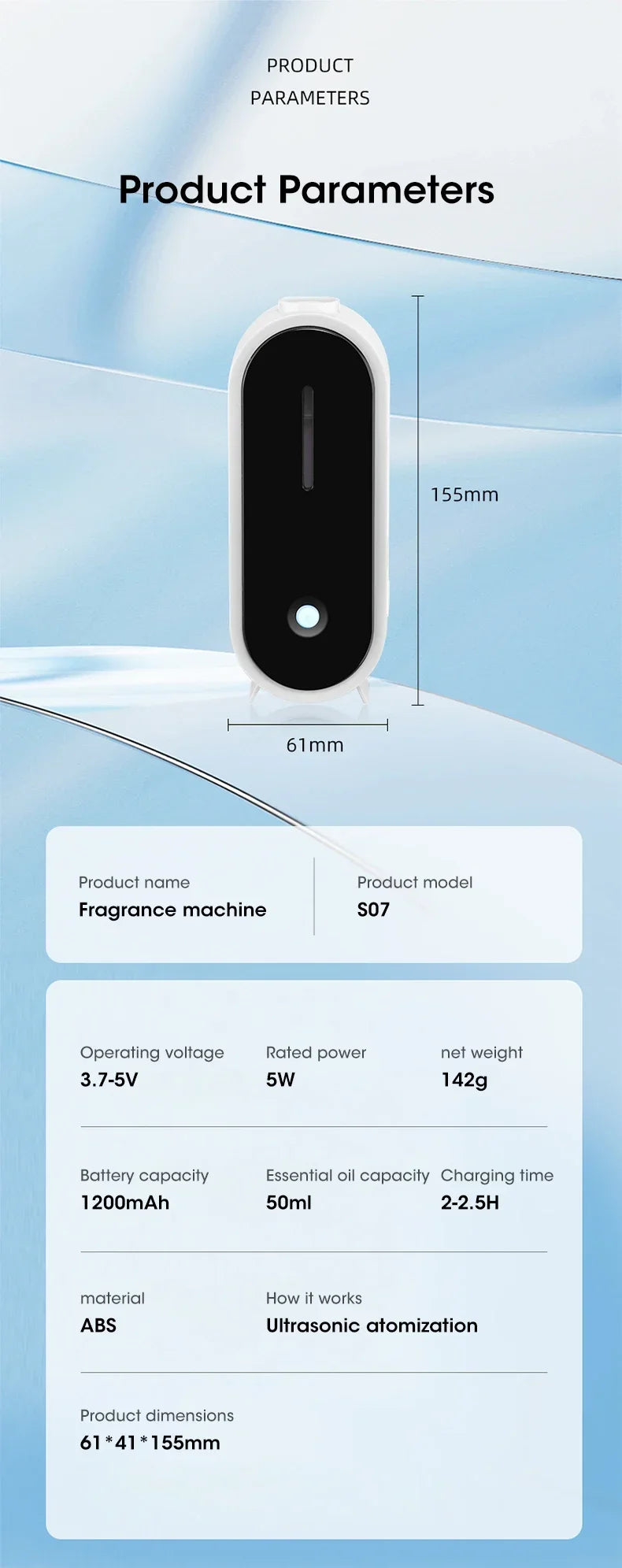 Automatic Circulating Aroma Diffuser Smart Air Scent Machine Home Essential Oil 50ml Tank Spray Fragrance Dispenser for Bedroom